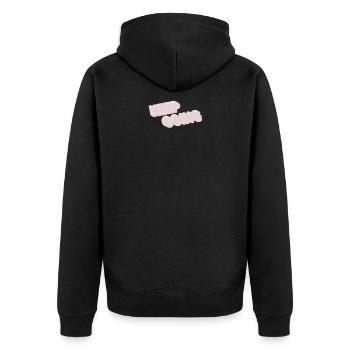 Spruch Motivation keep going Geschenk Sport - Unisex Premium Bio Zip Hoodie - Schwarz - Hinten - Nico (187cm)