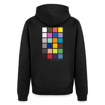 Colour Checker / Référence de couleur / Carte grise - Veste à capuche bio Premium Unisexe - noir - Dos - Nico (187cm)