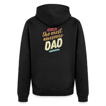 Fête des pères | Cadeau de fête des pères - Veste à capuche bio Premium Unisexe - noir - Dos - Nico (187cm)