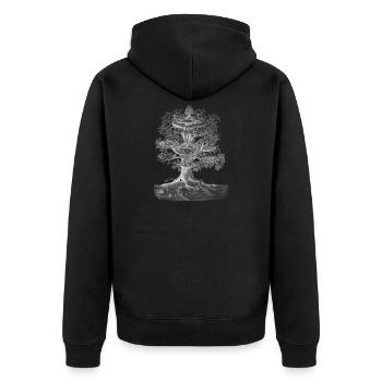 Yggdrasil the World Tree (for dark backgrounds) - Unisex Premium Organic Zip Hoodie - black - Back - Nico (187cm)