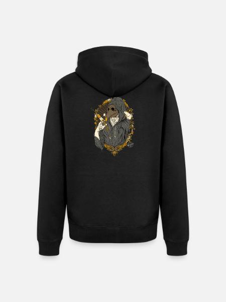 plague doctor - Unisex Premium Organic Zip Hoodie - black