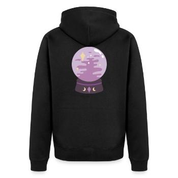 Crystal - Unisex Premium Organic Zip Hoodie - black - Back - Nico (187cm)