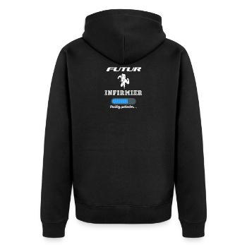 Futur infirmier. Idée cadeau étudiant - Veste à capuche bio Premium Unisexe - noir - Dos - Nico (187cm)