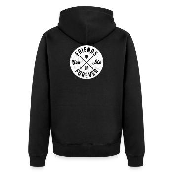 BFF Geschenk Beste Freunde Coole Freundinnen - Unisex Premium Bio Zip Hoodie - Schwarz - Hinten - Nico (187cm)