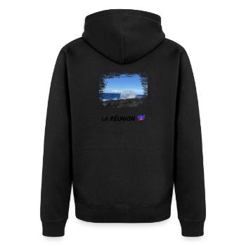 Paysage de l’île de la Réunion - Veste à capuche bio Premium Unisexe - noir - Dos - Nico (187cm)