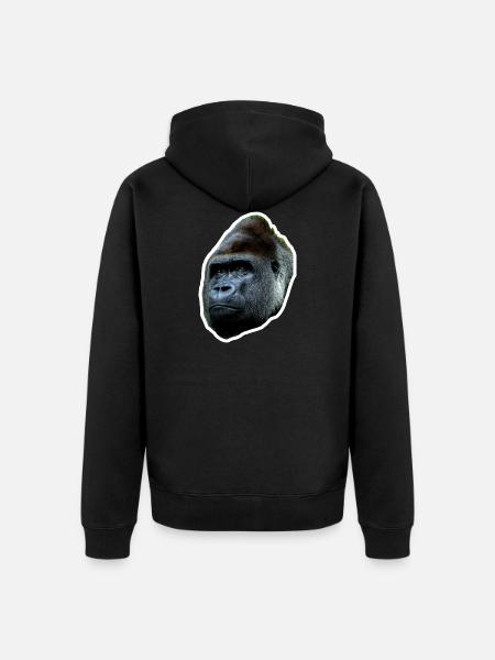 Gorilla cool simple - Unisex Premium Organic Zip Hoodie - black