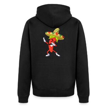 Chili Dabbing - Unisex Premium Organic Zip Hoodie - black - Back - Nico (187cm)