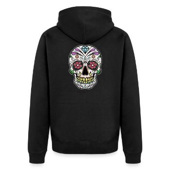 Mexicaines crâne Dia de los Muertos jour - Veste à capuche bio Premium Unisexe - noir - Dos - Nico (187cm)