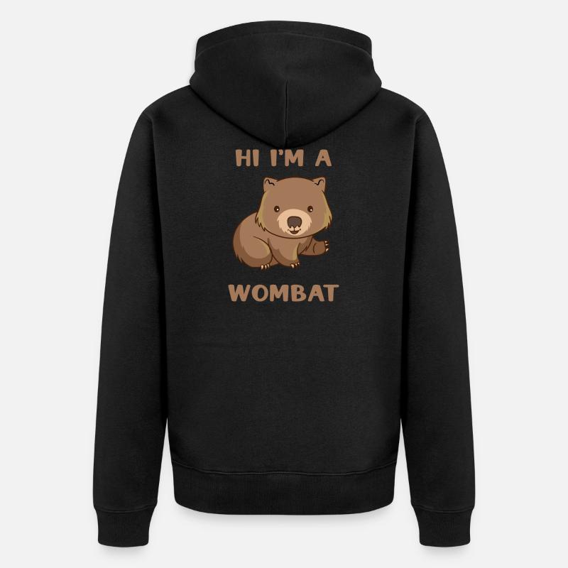 Ich Bin Ein Wombat - Unisex Premium Bio Zip Hoodie - Schwarz
