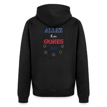 Allez les gones - Veste à capuche bio Premium Unisexe - noir - Dos - Nico (187cm)