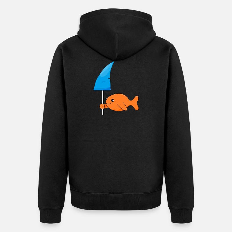 Poisson rouge à nageoire - Veste à capuche bio Premium Unisexe - noir