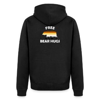 Free bear hugs schwul Homo Gay Pride LGBT - Unisex Premium Organic Zip Hoodie - black - Back - Nico (187cm)
