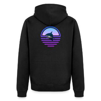 Poisson-requin Animaux de mer Prédateurs Vaporwave Requin - Veste à capuche bio Premium Unisexe - noir - Dos - Nico (187cm)