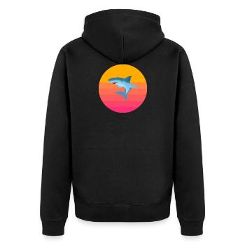 Nageoire de requin Prédateur 90 Vaporwave requin - Veste à capuche bio Premium Unisexe - noir - Dos - Nico (187cm)