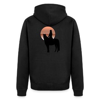 Cheval - Veste à capuche bio Premium Unisexe - noir - Dos - Nico (187cm)