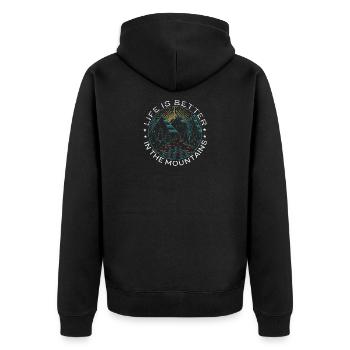 Live is better in the Mountains - Veste à capuche bio Premium Unisexe - noir - Dos - Nico (187cm)