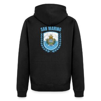 Saint-Marin - Veste à capuche bio Premium Unisexe - noir - Dos - Nico (187cm)
