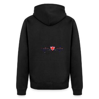 | Union Jack Heartbeat | du drapeau britannique Cœur - Veste à capuche bio Premium Unisexe - noir - Dos - Nico (187cm)