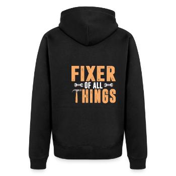 Fixer Of All Things Mechanic Dad - Unisex Premium Organic Zip Hoodie - black - Back - Nico (187cm)