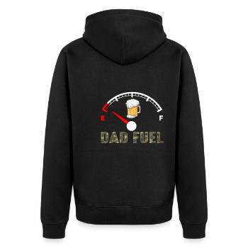 Dad Fuel Beer Fathers Day - Unisex Premium Bio Zip Hoodie - Schwarz - Hinten - Nico (187cm)
