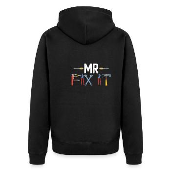 Mr Fix It Mechanic Dad Sons - Unisex Premium Organic Zip Hoodie - black - Back - Nico (187cm)