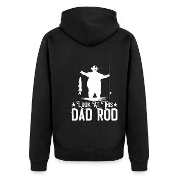 Angeln Papa - Unisex Premium Bio Zip Hoodie - Schwarz - Hinten - Nico (187cm)