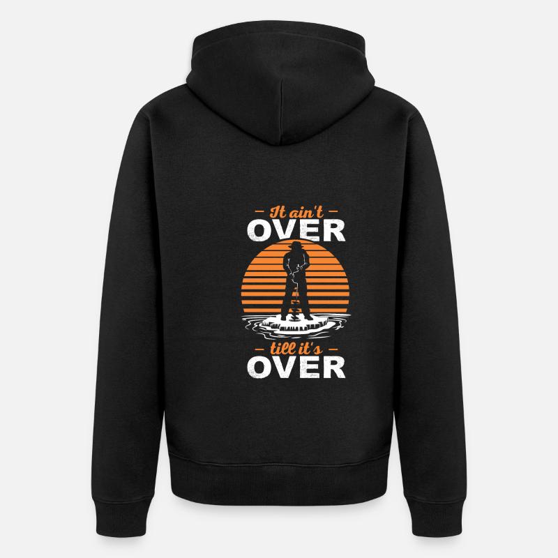 Schmelz Eis Fischen - Unisex Premium Bio Zip Hoodie - Schwarz