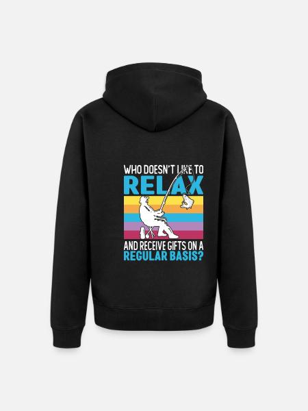 Eisfischen Geschenk - Unisex Premium Bio Zip Hoodie - Schwarz