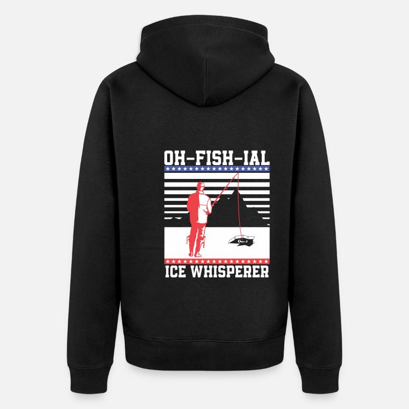 Ofishial Eisfischer - Unisex Premium Bio Zip Hoodie - Schwarz