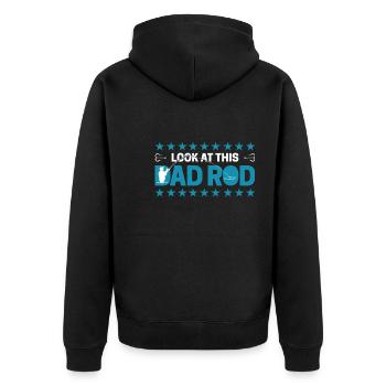 Vater Rute Wortspiel - Unisex Premium Bio Zip Hoodie - Schwarz - Hinten - Nico (187cm)