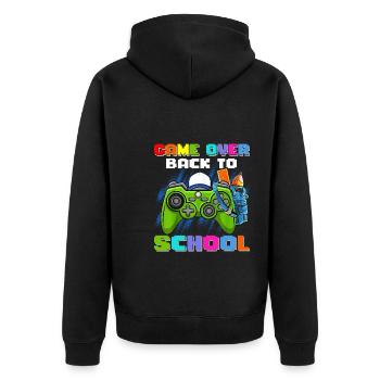 Game Over Retour à l’école - Veste à capuche bio Premium Unisexe - noir - Dos - Nico (187cm)