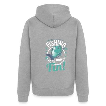 Plaisir des nageoires de poisson - Veste à capuche bio Premium Unisexe - gris chiné - Dos - Nico (187cm)