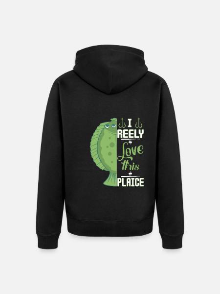 Plaice Fish - Unisex Premium Organic Zip Hoodie - black