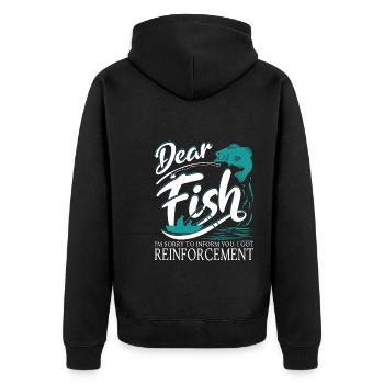 Fun fishing - Unisex Premium Organic Zip Hoodie - black - Back - Nico (187cm)
