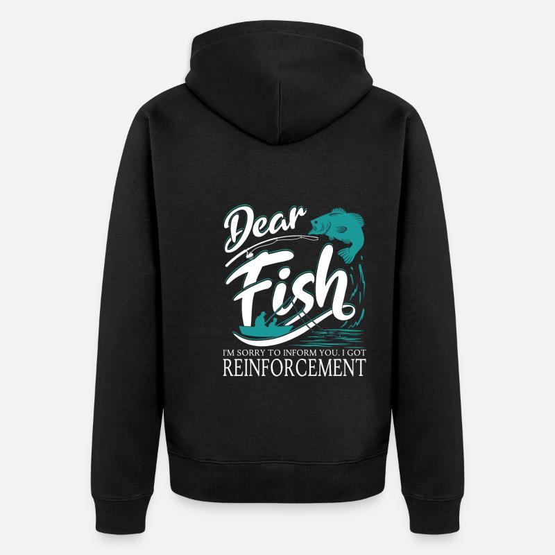 Pêche amusante - Veste à capuche bio Premium Unisexe - noir