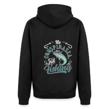 Piraten fischen - Unisex Premium Bio Zip Hoodie - Schwarz - Hinten - Nico (187cm)