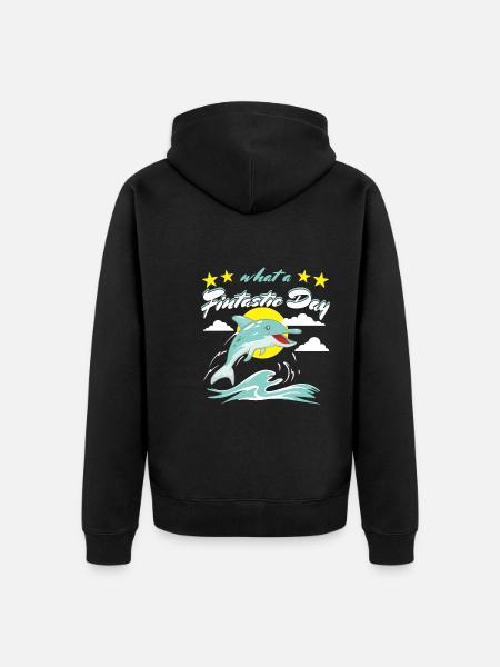 Fintastic dolphin - Unisex Premium Organic Zip Hoodie - black