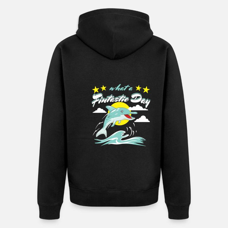 Dauphin fintastique - Veste à capuche bio Premium Unisexe - noir
