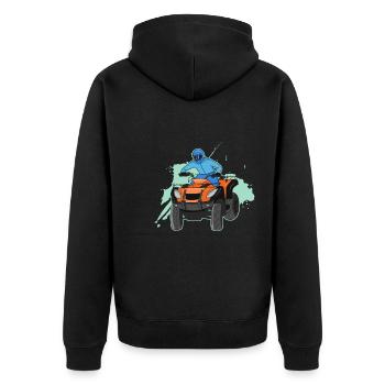 Mud ATV Design für Quad-Fahrer - Unisex Premium Bio Zip Hoodie - Schwarz - Hinten - Nico (187cm)