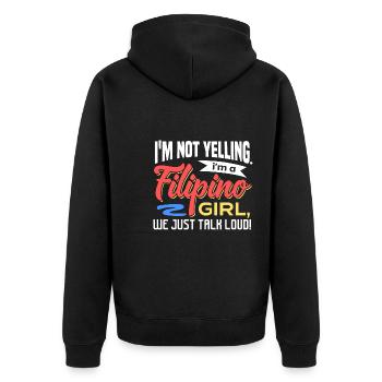 Filipino Girl Filipina Design für stolze Pinays - Unisex Premium Bio Zip Hoodie - Schwarz - Hinten - Nico (187cm)