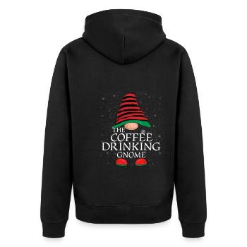 Café Buvant Gnome Famille Matching Noël - Veste à capuche bio Premium Unisexe - noir - Dos - Nico (187cm)