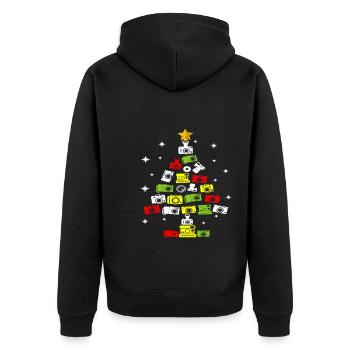 Photographer Job Christmas Tree Happy Holidays - Unisex Premium Bio Zip Hoodie - Schwarz - Hinten - Nico (187cm)