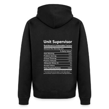 Unit Supervisor Nutritional And Undeniable Factors - Unisex Premium Organic Zip Hoodie - black - Back - Nico (187cm)