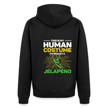 C’est mon costume humain, je suis vraiment un jalapeno - Veste à capuche bio Premium Unisexe - noir - Dos - Nico (187cm)