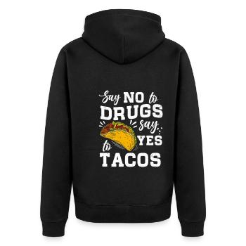 Red Ribbon Week Say No To Say Yes To Tacos - Unisex Premium Bio Zip Hoodie - Schwarz - Hinten - Nico (187cm)