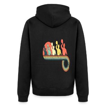 Water Polo Male Player Retro Vintage Rainbow - Unisex Premium Bio Zip Hoodie - Schwarz - Hinten - Nico (187cm)
