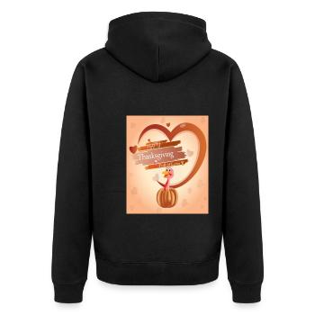 T-shirt de Thanksgiving - Veste à capuche bio Premium Unisexe - noir - Dos - Nico (187cm)