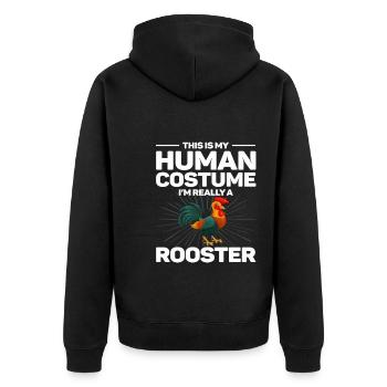 C’est mon costume humain je suis vraiment coq - Veste à capuche bio Premium Unisexe - noir - Dos - Nico (187cm)
