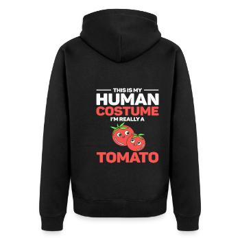 C’est mon costume humain Je suis vraiment une tomate - Veste à capuche bio Premium Unisexe - noir - Dos - Nico (187cm)