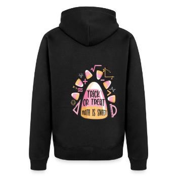 Trick Or Treat Halloween Math est un bonbon sucré maïs - Veste à capuche bio Premium Unisexe - noir - Dos - Nico (187cm)